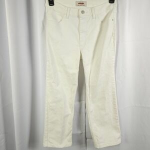 Wrangler White Cropped 5-Pocket Denim Jeans Womens 8 30x23.5